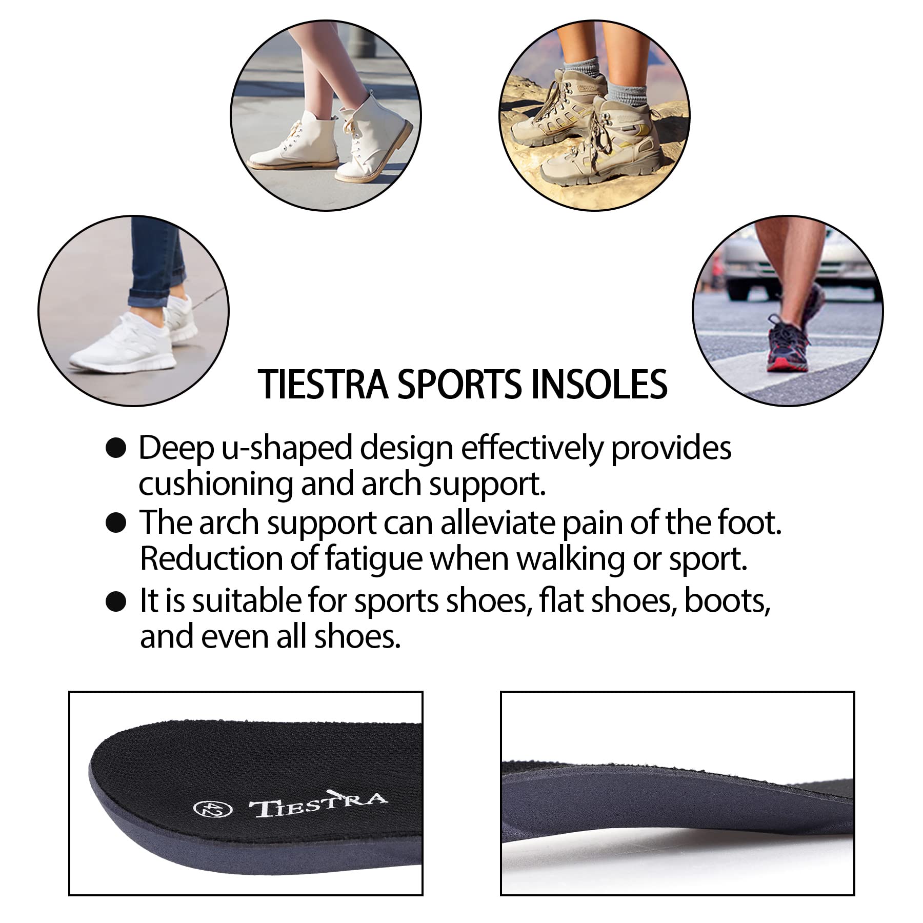Tiestra lightweight breathable fabric helps keep feet dry and odor-free.
