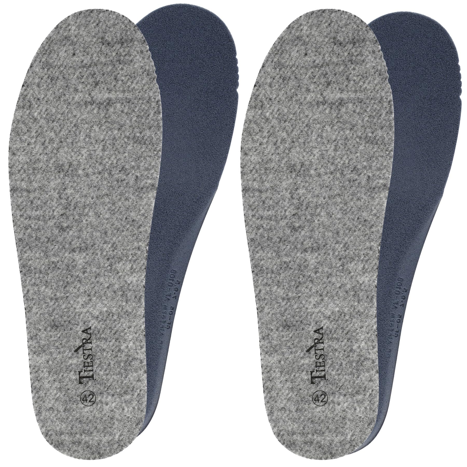 TIESTRA merino wool insoles pack of 2 pairs provide plush comfort for daily work shoes.