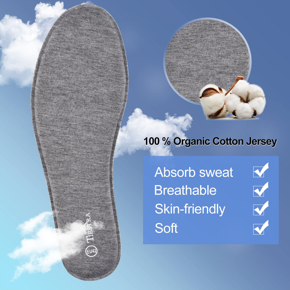 TIESTRA moisture-wicking breathable top layer keeps feet dry.