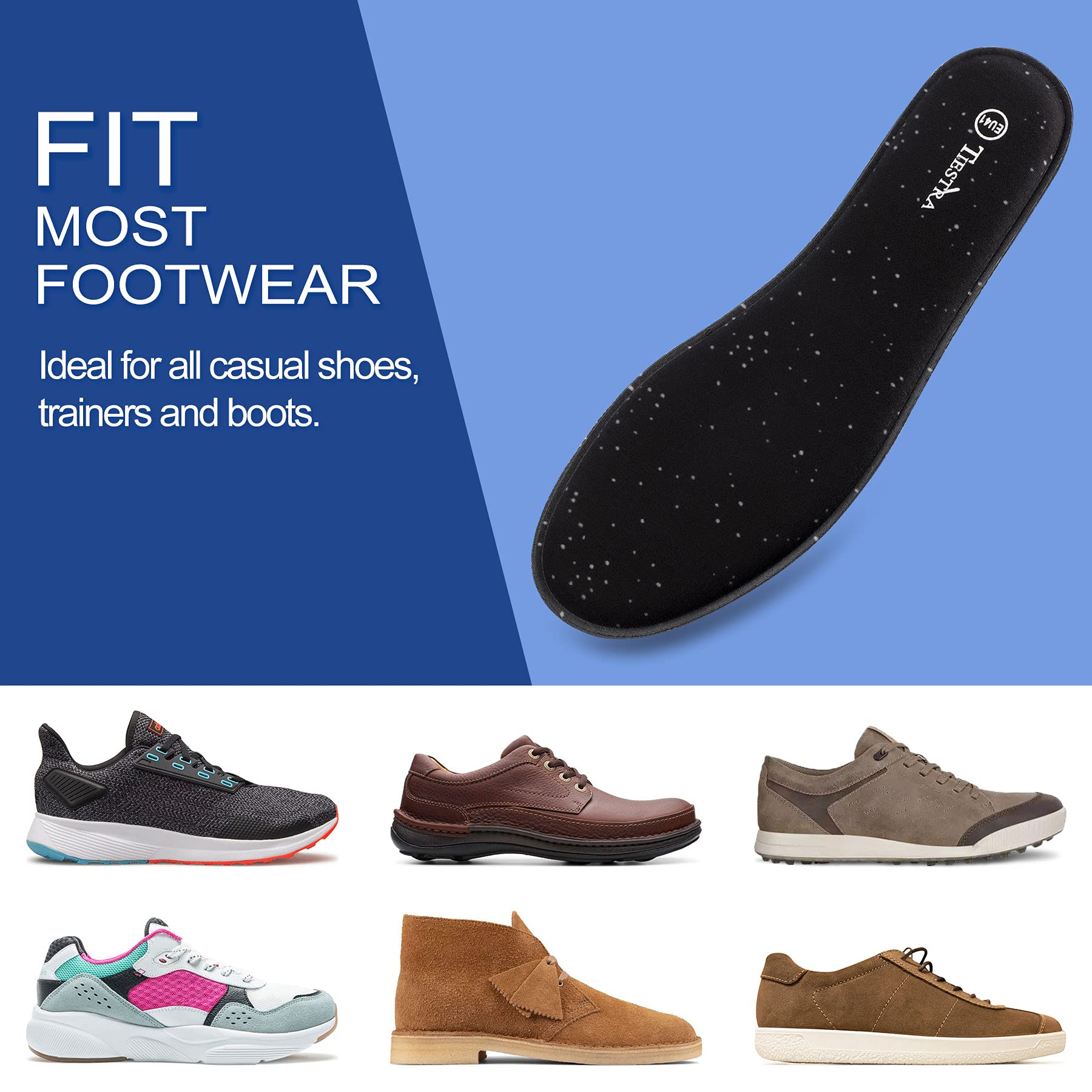 Moisture-wicking finish helps feet stay dry and comfortable.