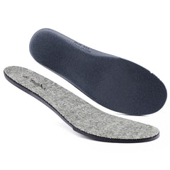 TIESTRA thick merino wool insoles showing 11mm thickness for added warmth and comfort.