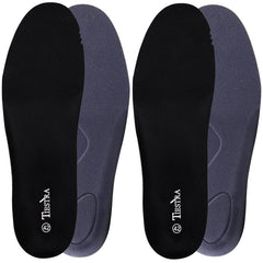 TIESTRA two-pair memory foam insoles deliver full-length cushioning for daily comfort.
