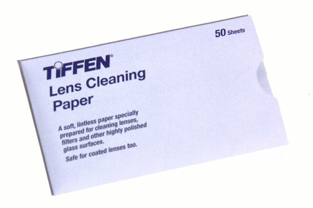 Tiffen lens cleaning tissue pack with 50 sheets for streak-free lens care.