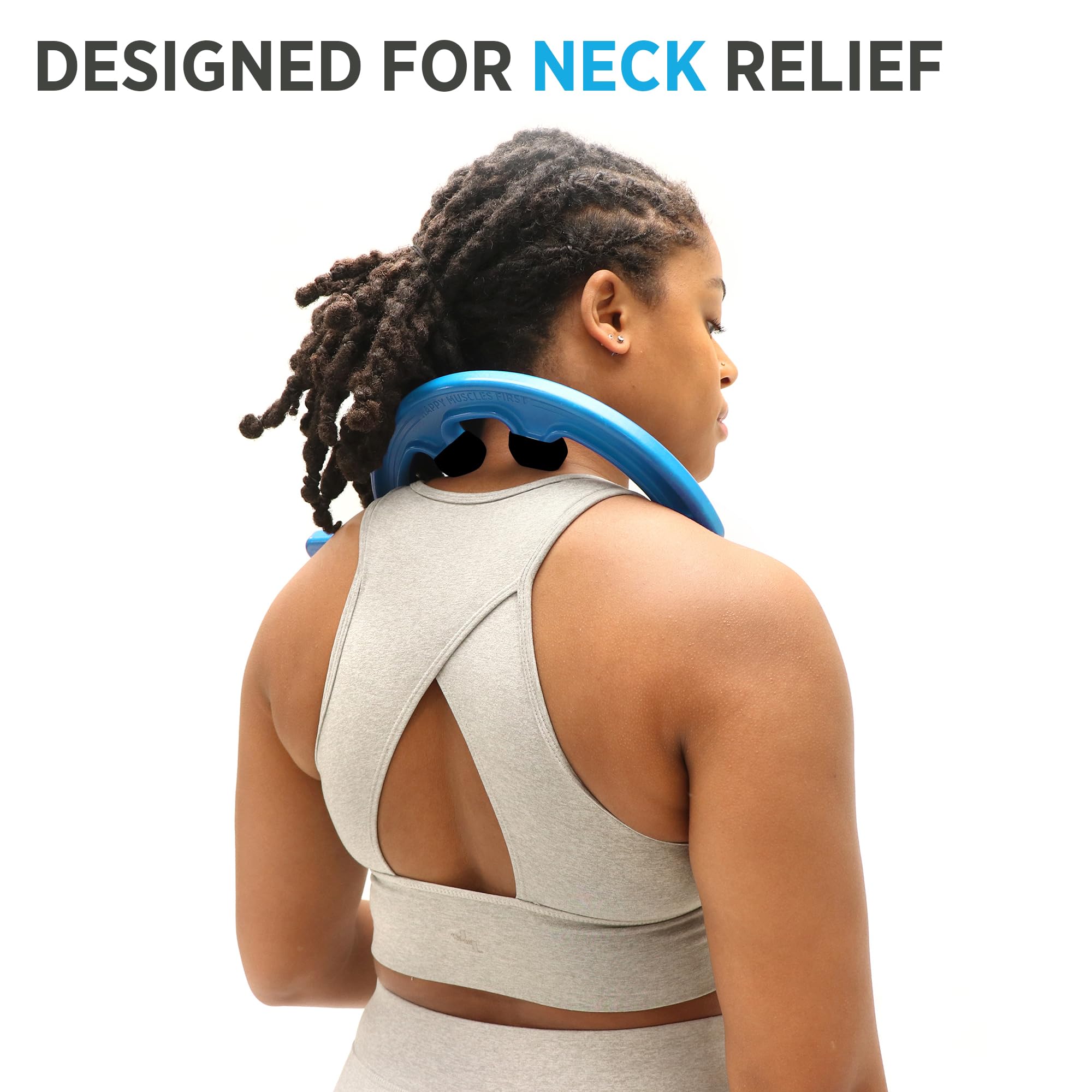 Hook-shaped massager reaches hard-to-reach back areas