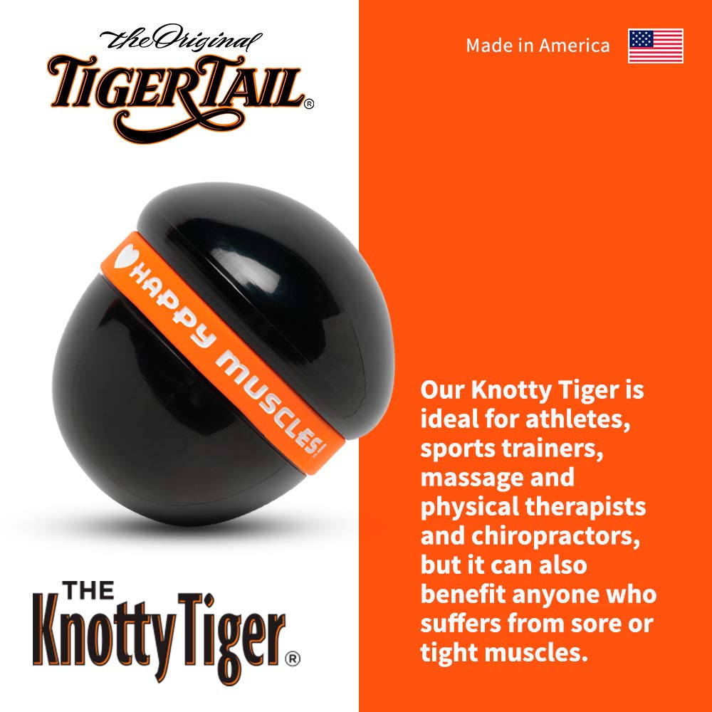 Tiger Tail Knotty Tiger Knot Buster in use delivering deeper, stable pressure on tense areas.