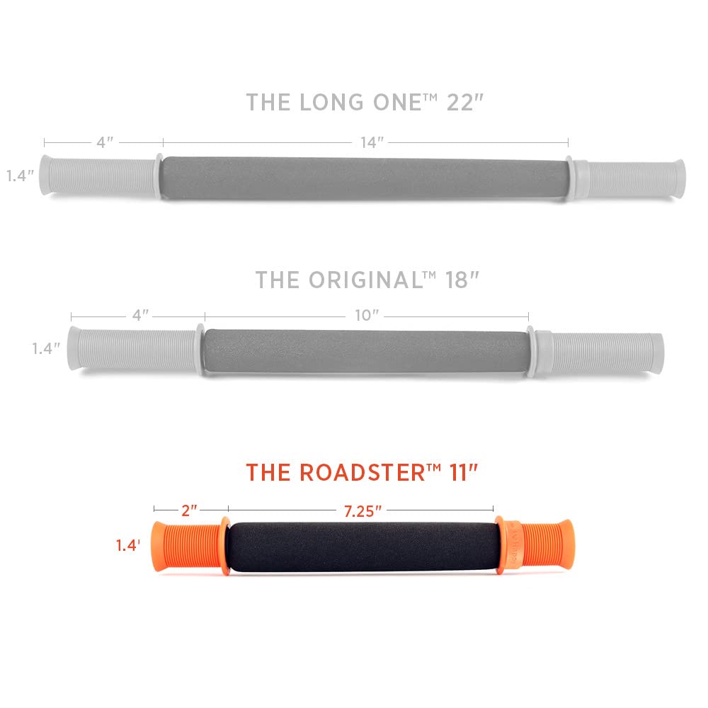 Tiger Tail Roadster 11-inch massage stick used on forearms after workouts.