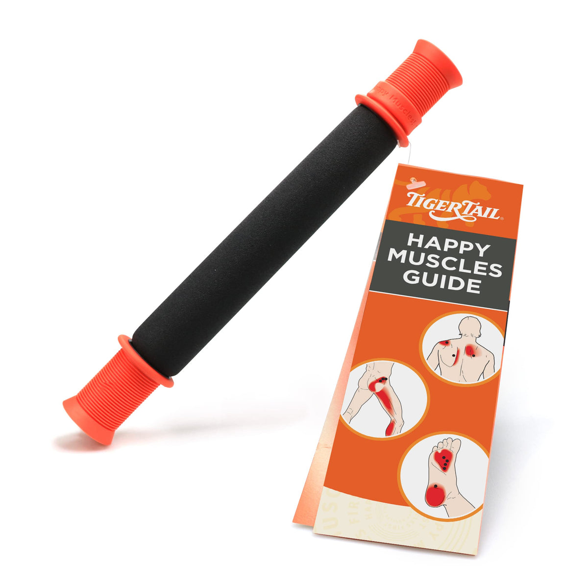 Tiger Tail Roadster 11-inch massage stick viewed from the side for deep tissue targeting.