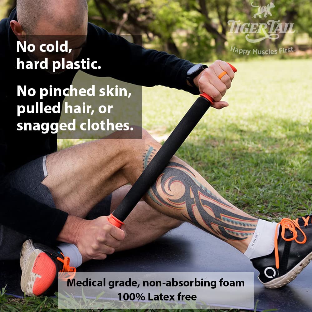 Tiger Tail trigger-point release tool for warming up and recovery.