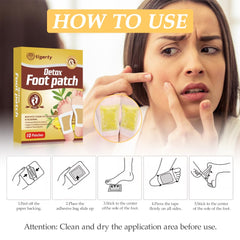 Tigerty Foot Patches highlighting bamboo vinegar for gentle cleansing and aroma.