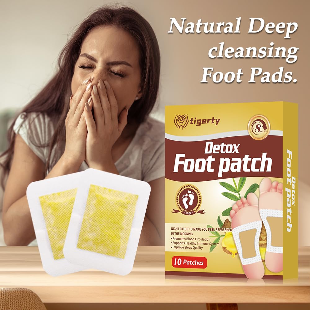 Tigerty Foot Patches focused on ginger powder for soothing comfort.