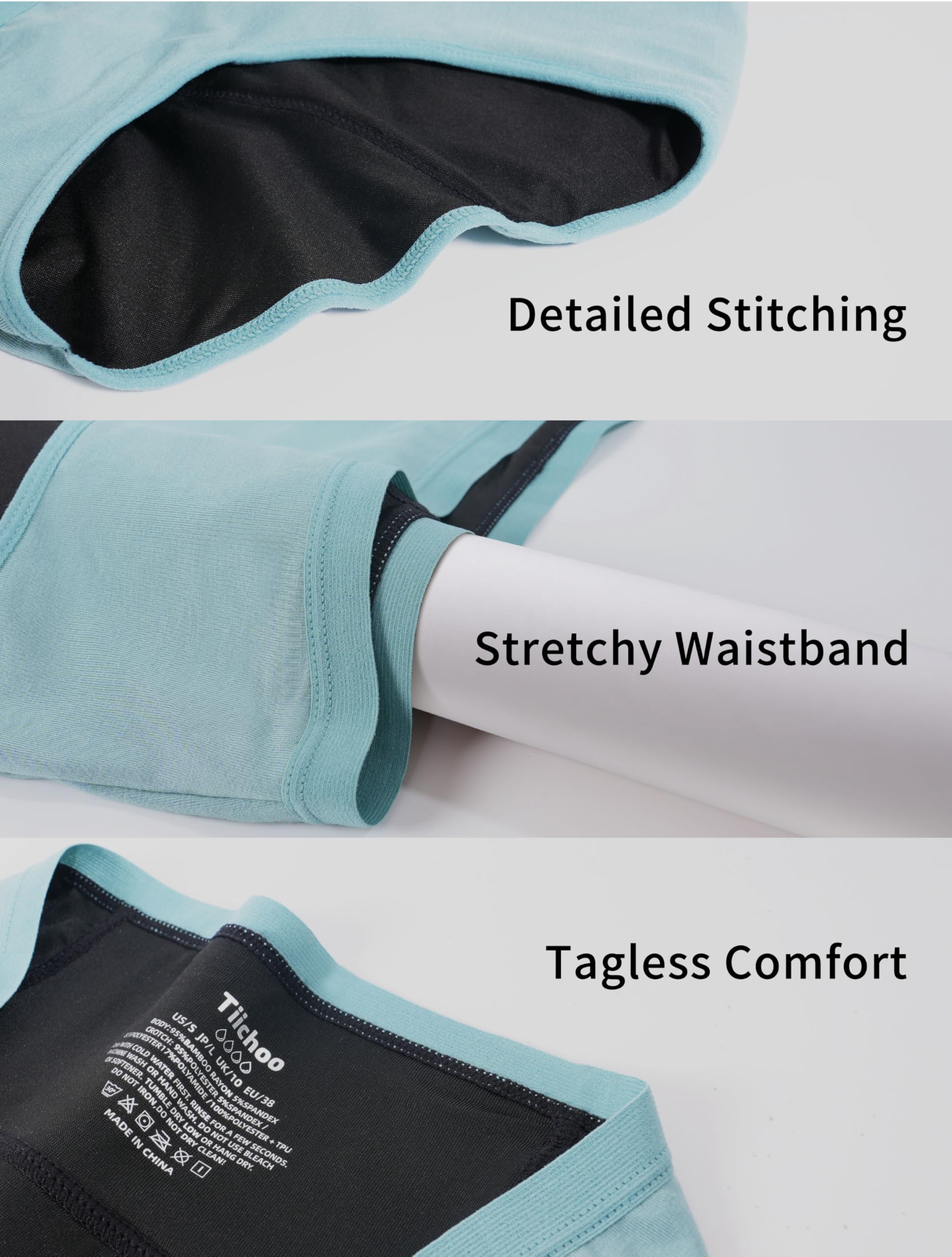 TIICHOO rose gold underwear combines style with reliable leak protection.