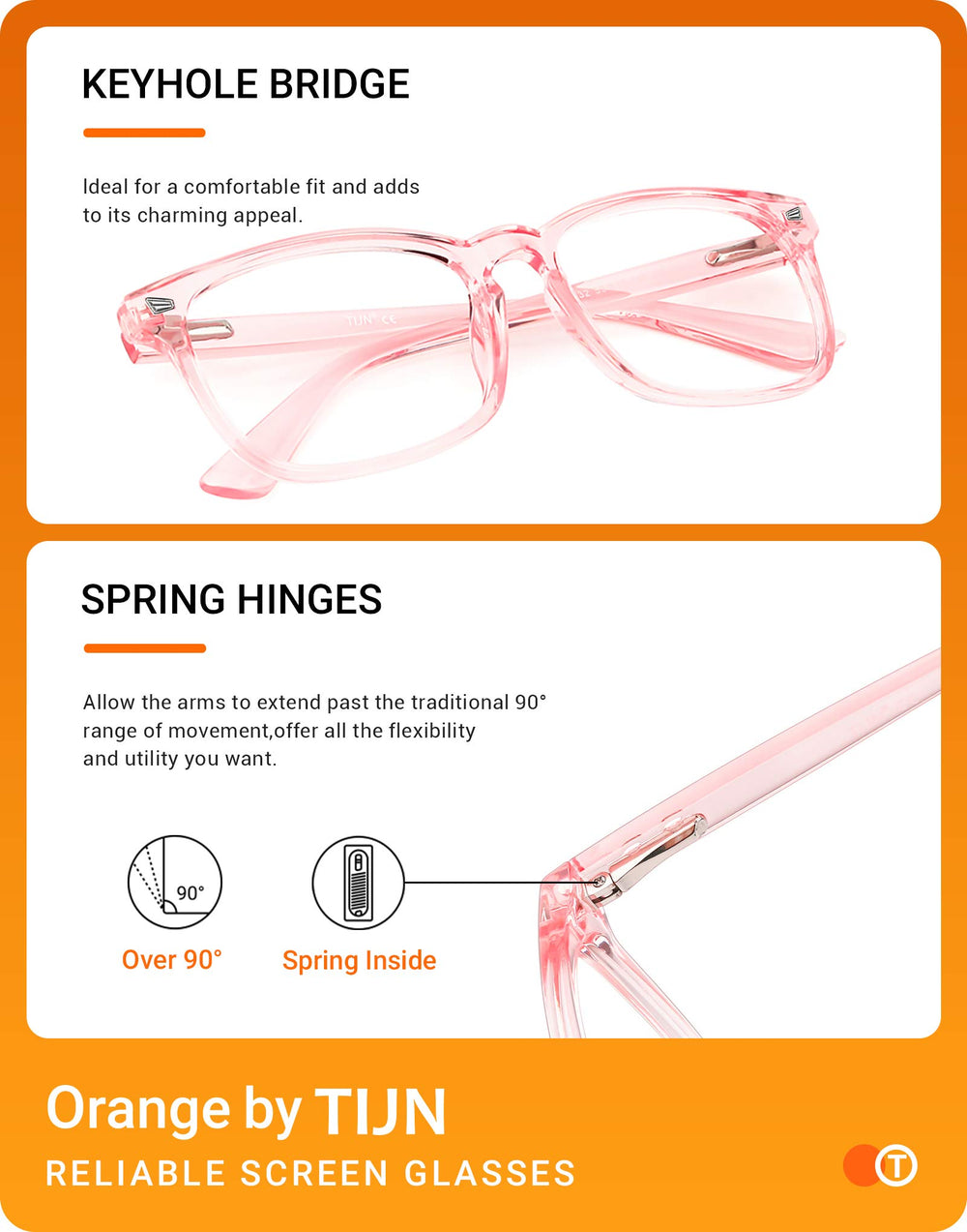 TIJN glasses with metal hinges provide durable daily use