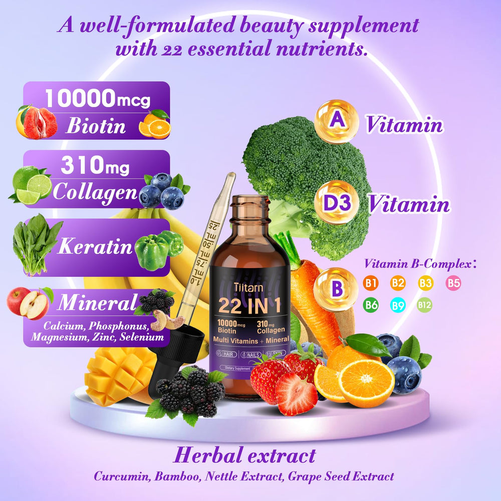 Tiitarn bottle label closeup highlighting dosage and quality