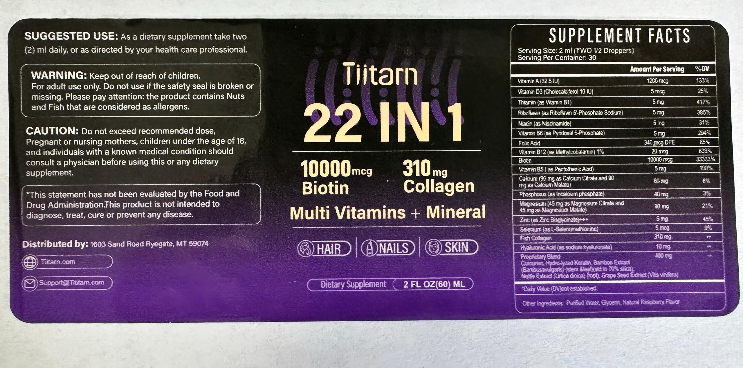 Tiitarn liquid with visible sediment; shake before use