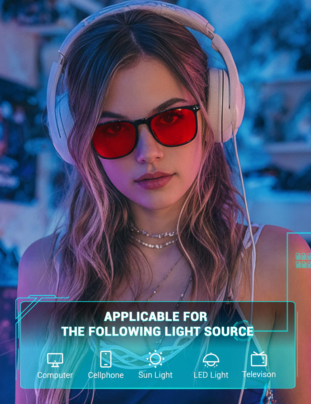 TIJN blue light glasses gaming session capturing wear during extended play.