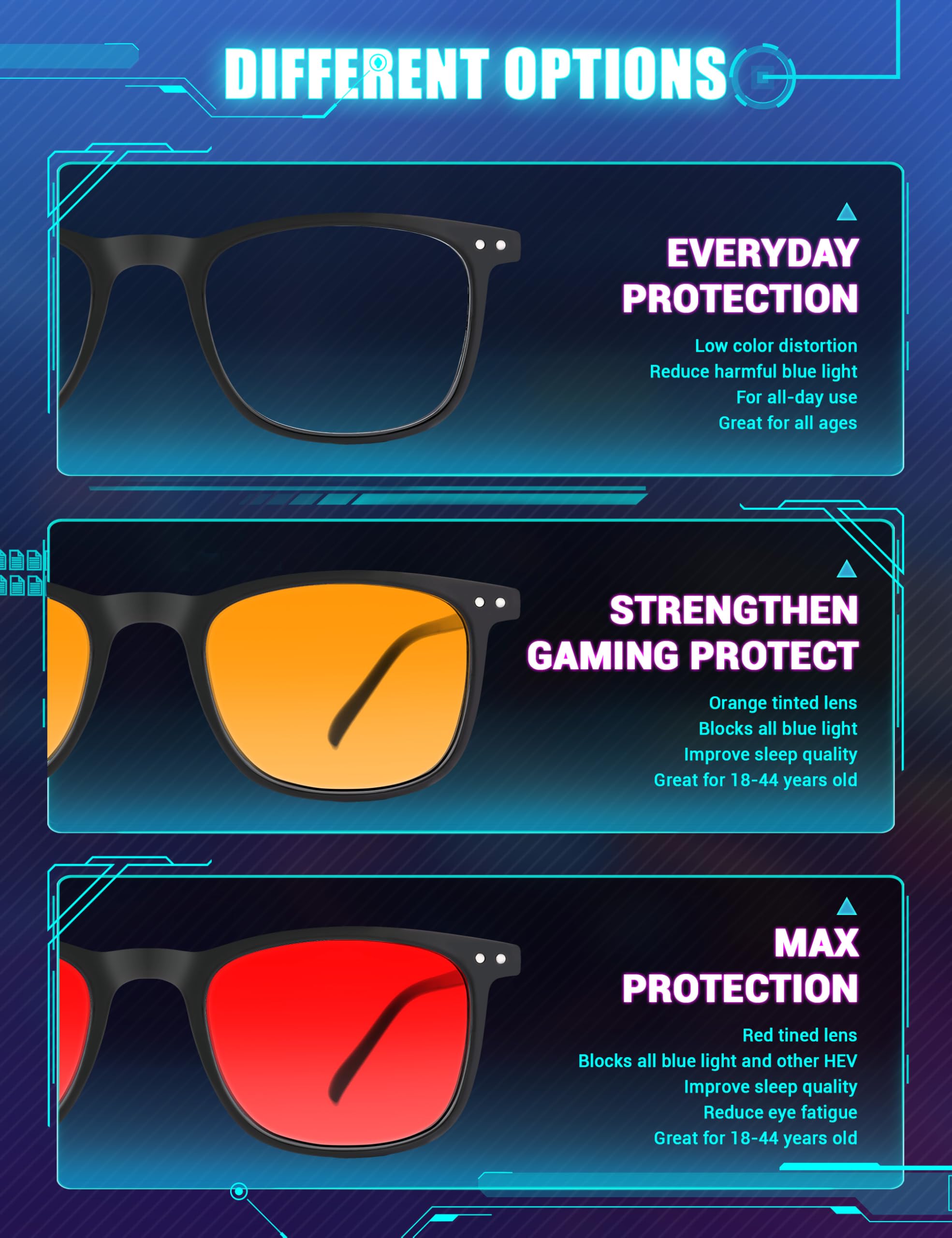 TIJN blue light glasses lightweight frame offering durable wear for long hours.