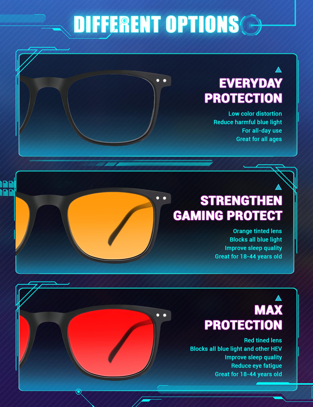 TIJN blue light glasses lightweight frame offering durable wear for long hours.