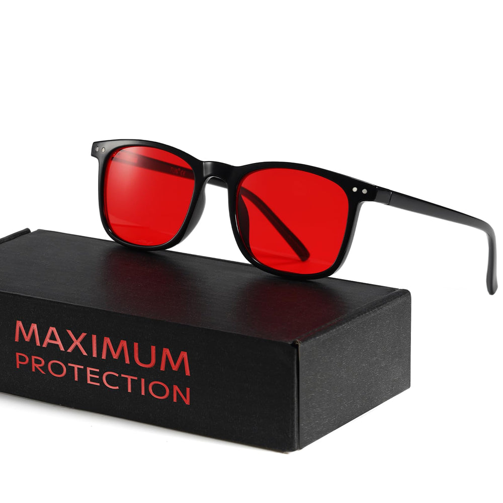 TIJN high-tech blue light glasses closeup showing a sleek frame for long screen sessions.