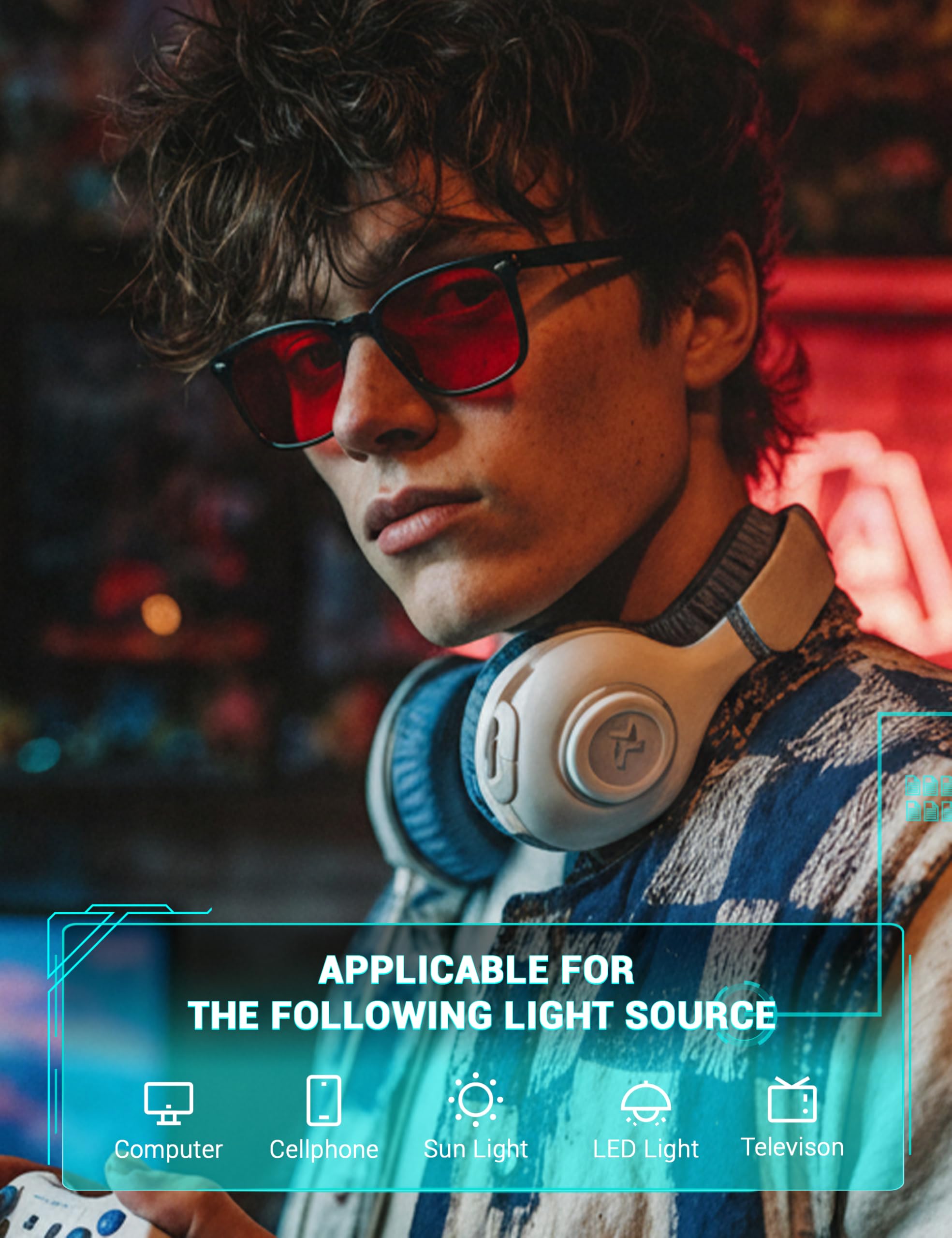 TIJN Sleep Glasses red light lenses ease eye strain during late-night gaming