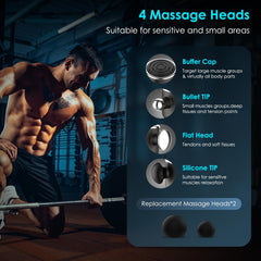 TILAT Massager Gun cordless handle side view for easy reach.