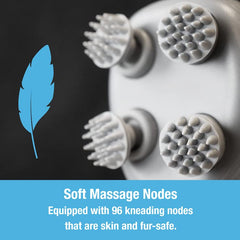 Tilcare 96-node rotating heads close-up, gentle contact for skin and fur.