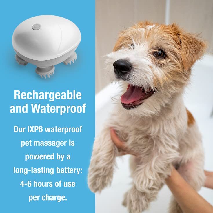 Tilcare IPX6 water-resistant massager in action during cleaning and post-walk routines.