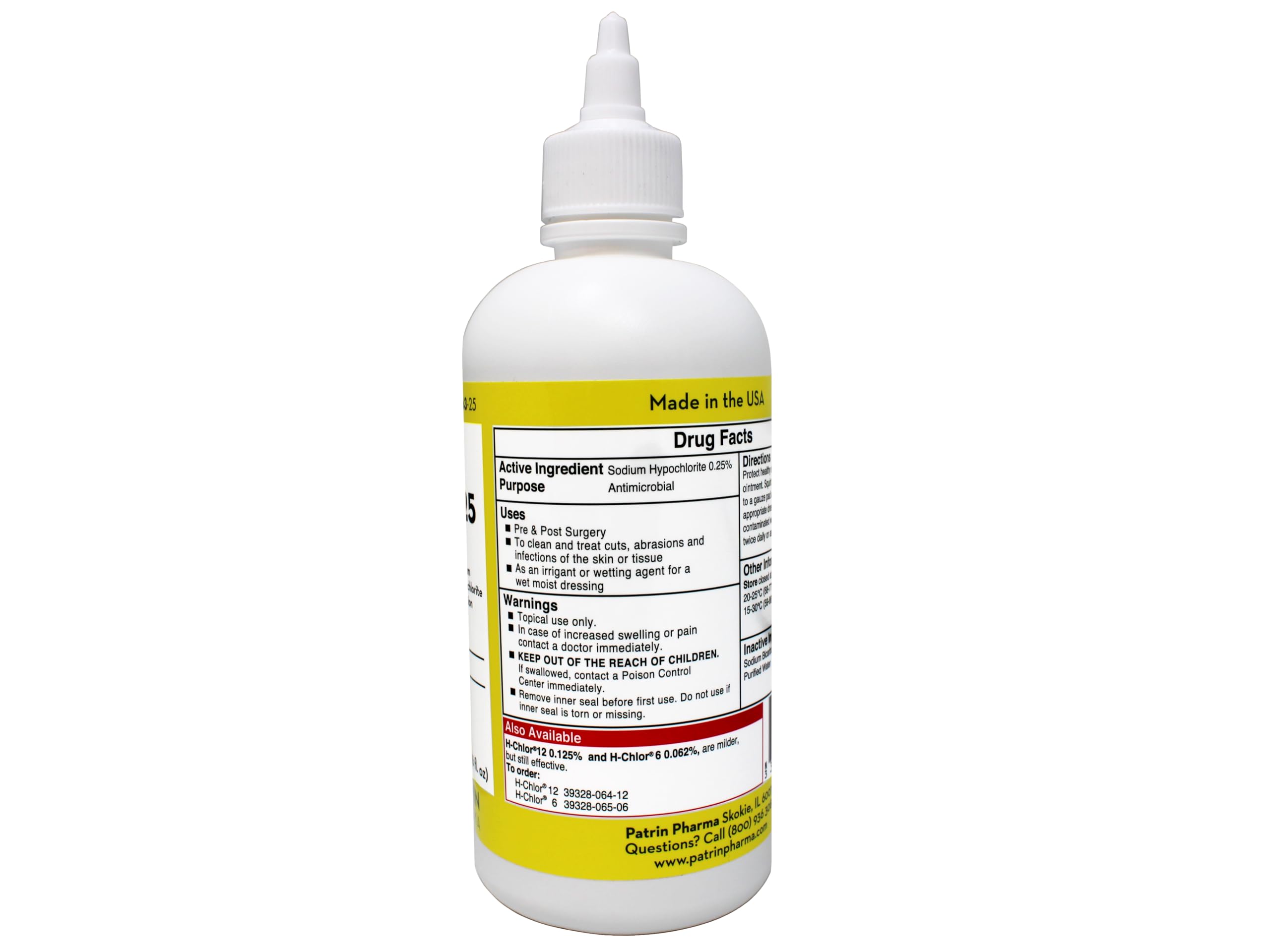 Timberland Patrin Pharma Hysept 25 label close-up highlighting antiseptic formula