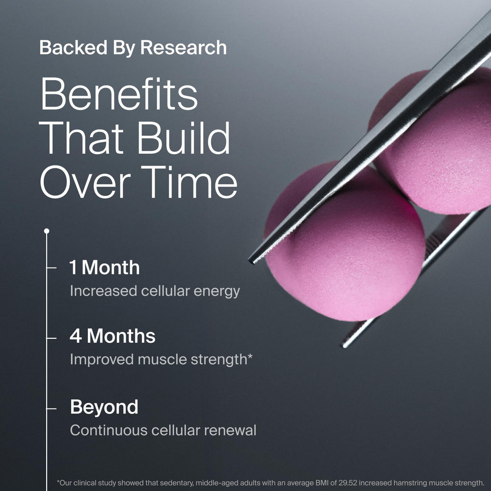Graphic shows 6x Urolithin A potency versus juice.