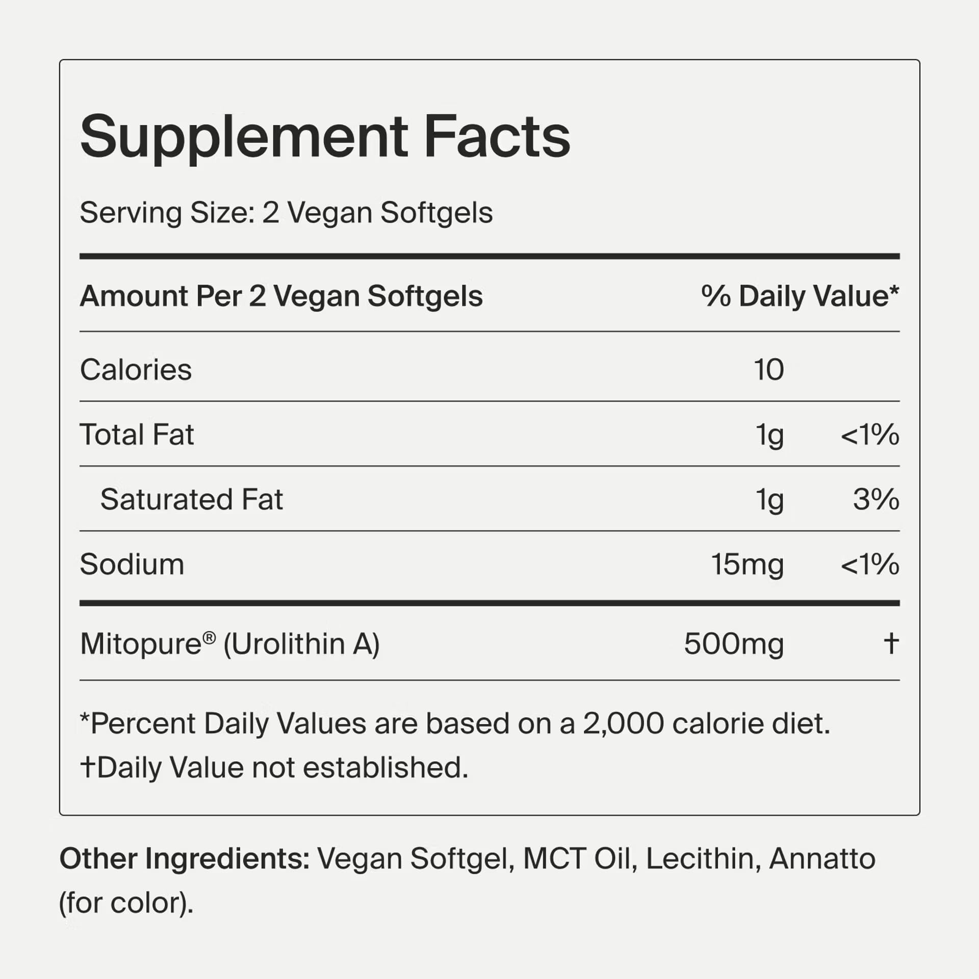 Timeline Mitopure softgels pour demonstrates simple daily dosing for cellular energy.