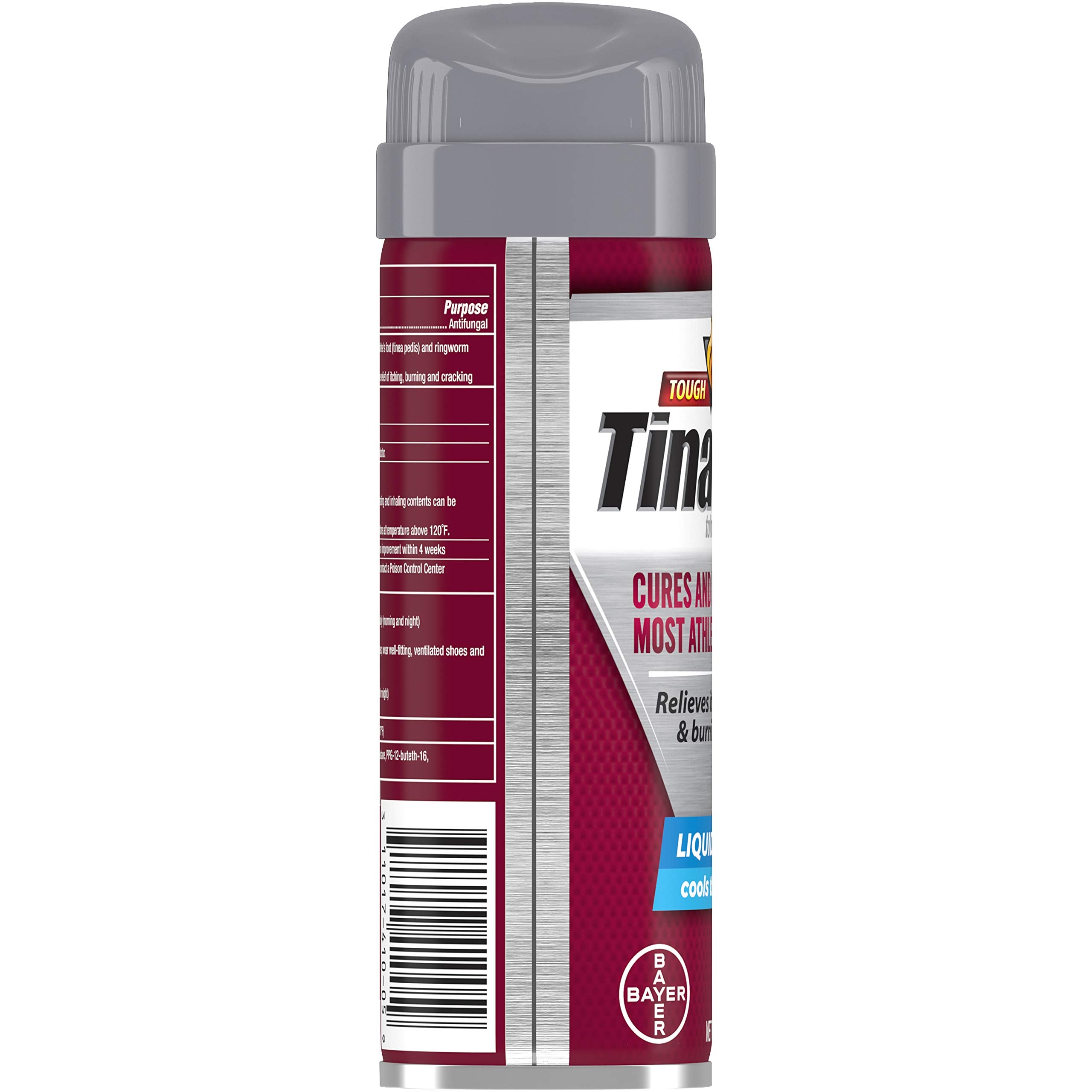 Tinactin antifungal spray bottle with easy-dispense nozzle.