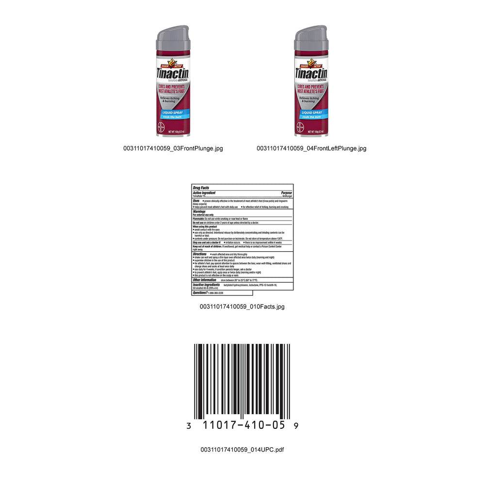 Tinactin spray dries quickly leaving a light finish.