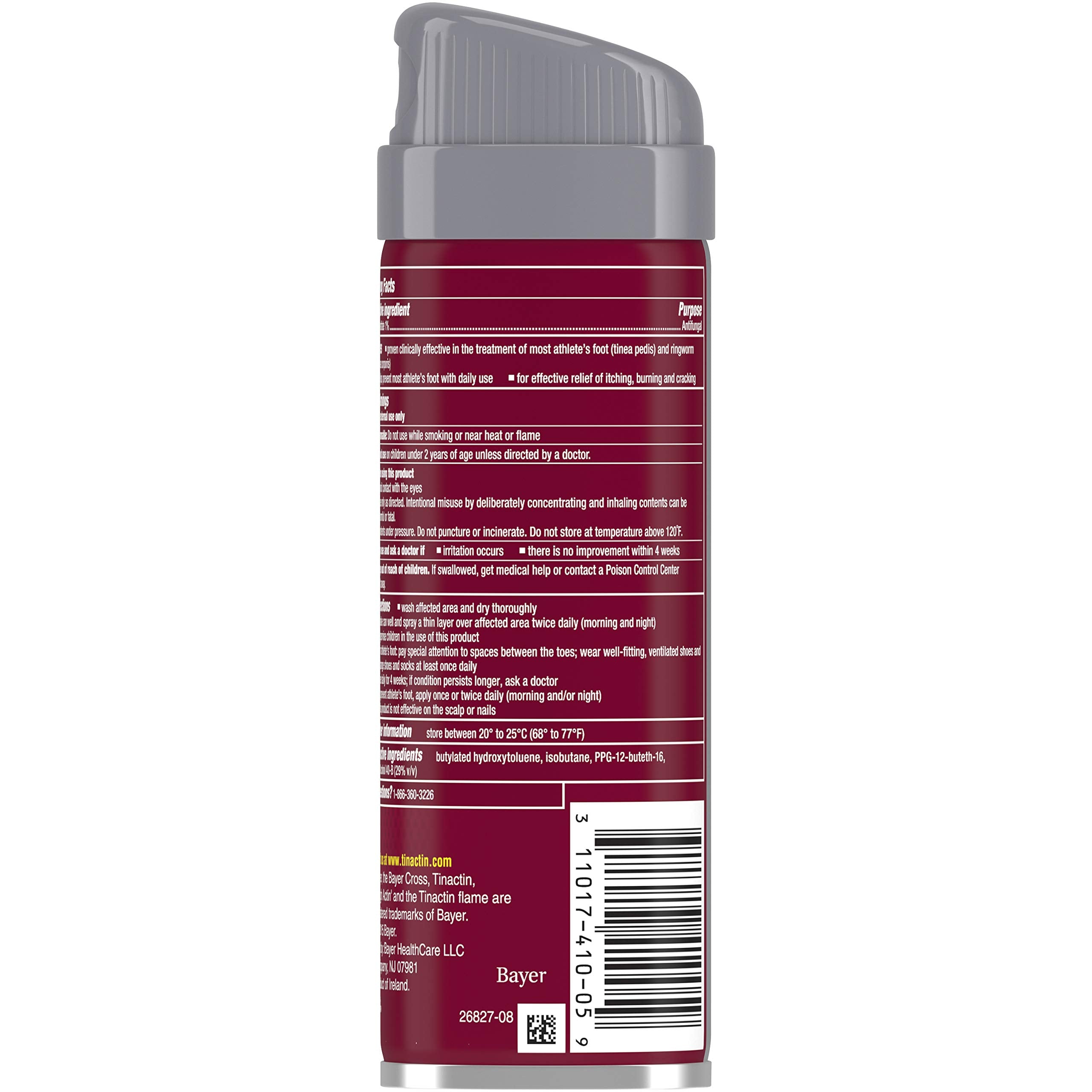 Close-up of Tinactin spray nozzle for precise application.