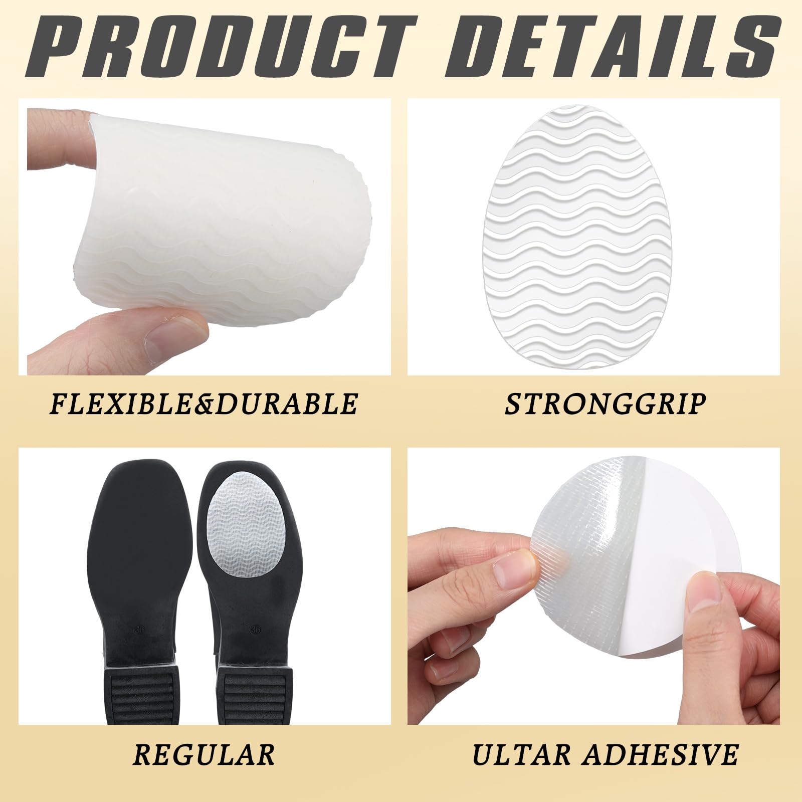 Tinideya clear seamless design grips blend invisibly with footwear.