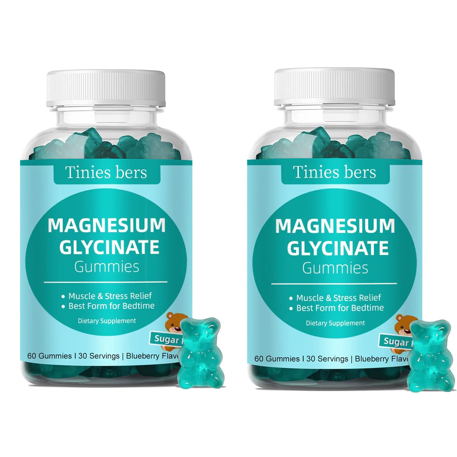 Tinies bers Magnesium Glycinate Gummies blueberry flavor bottle offers sleep support.