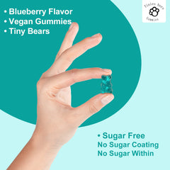Tinies bers sugar-free gummies visual demonstrate no added sugar.