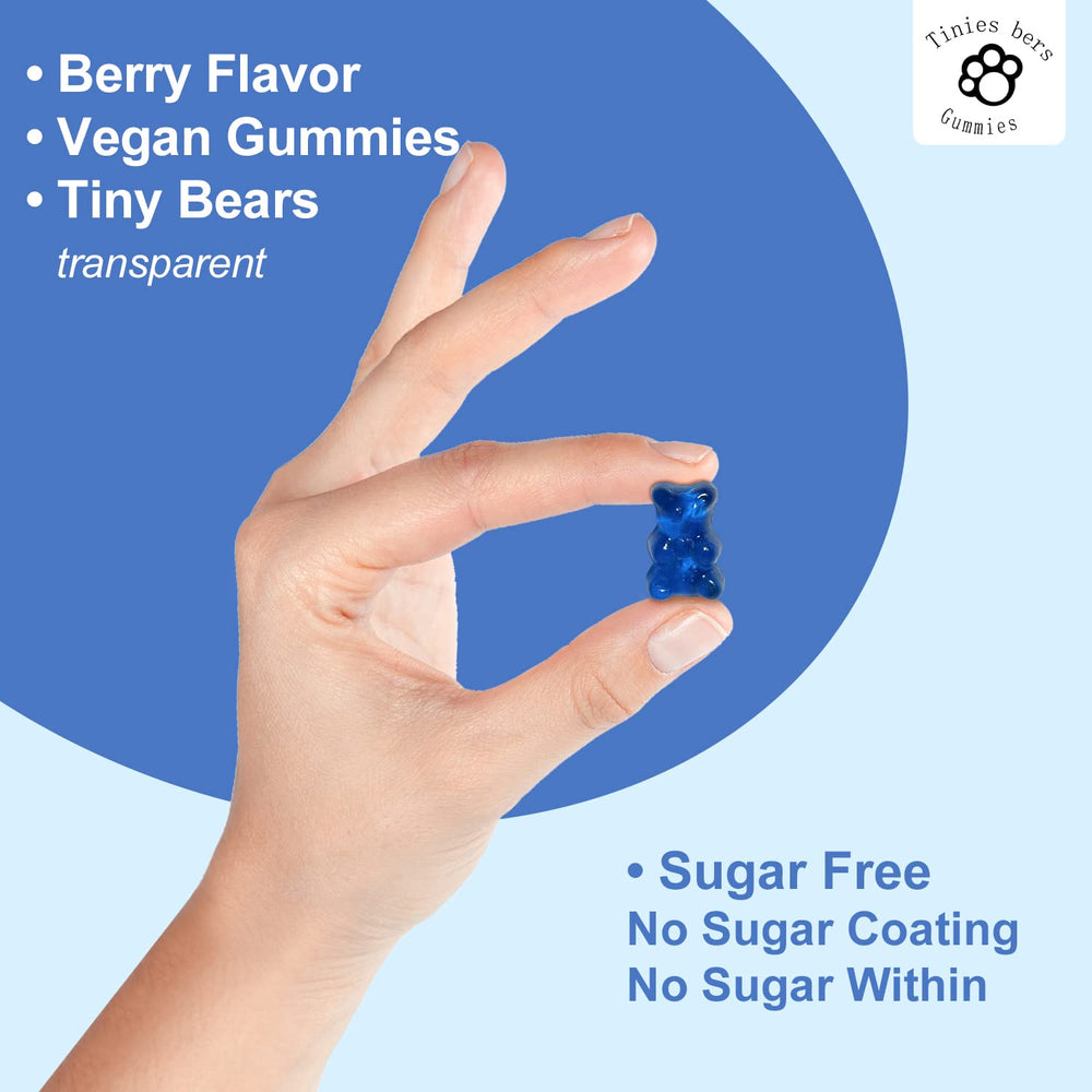 Sugar-free label on Tinies bers gummies emphasizes xylitol-sweetened option