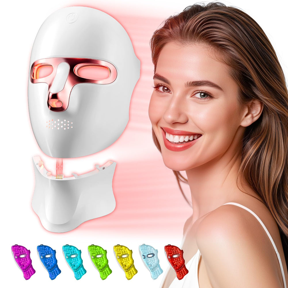 Tinkoola red light therapy mask worn on the face for radiant, even-toned skin