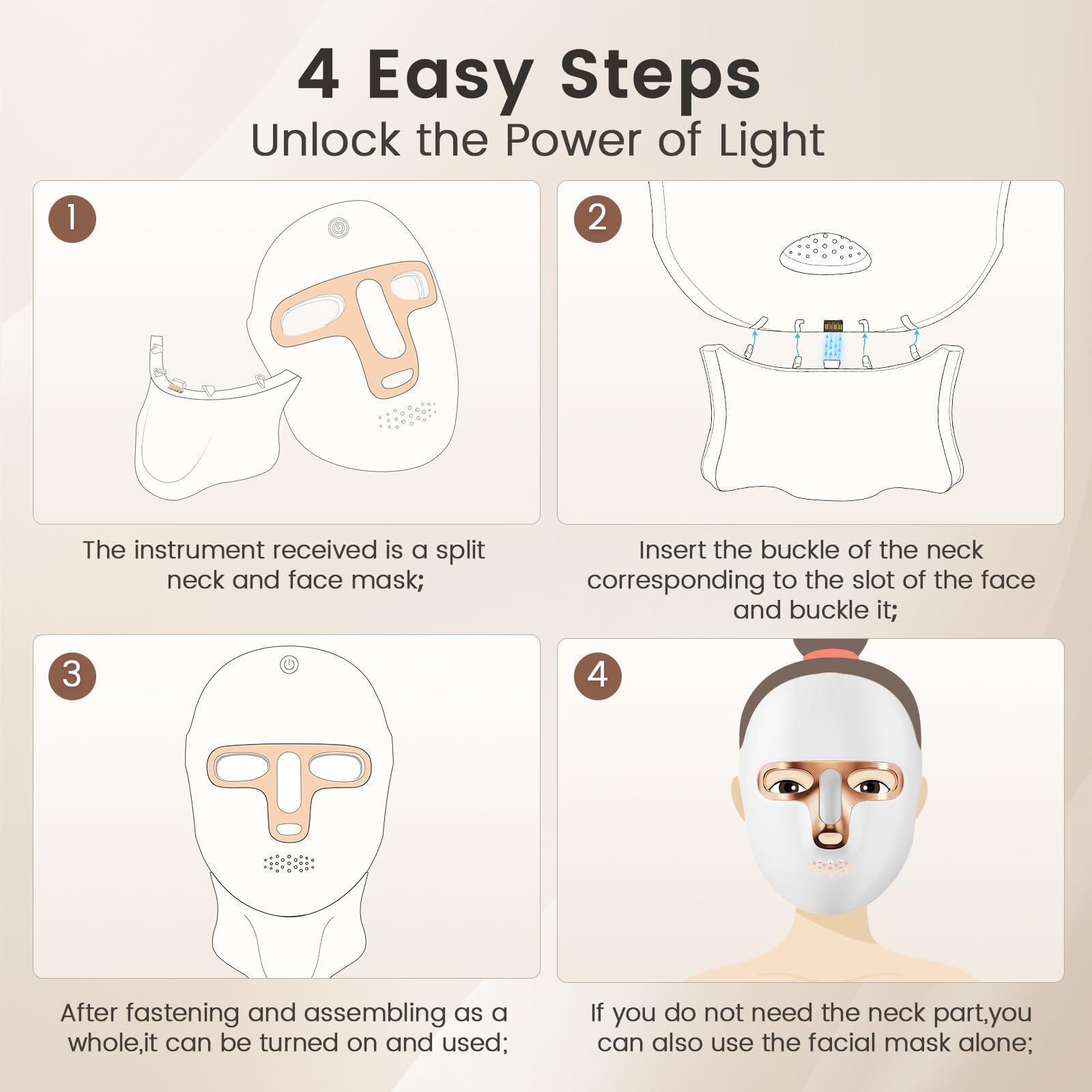 Tinkoola USB-C rechargeable mask for cordless use at home or travel