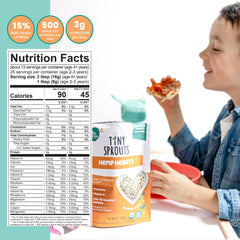 Tiny Sprouts probiotic bottle supports gut balance for kids.