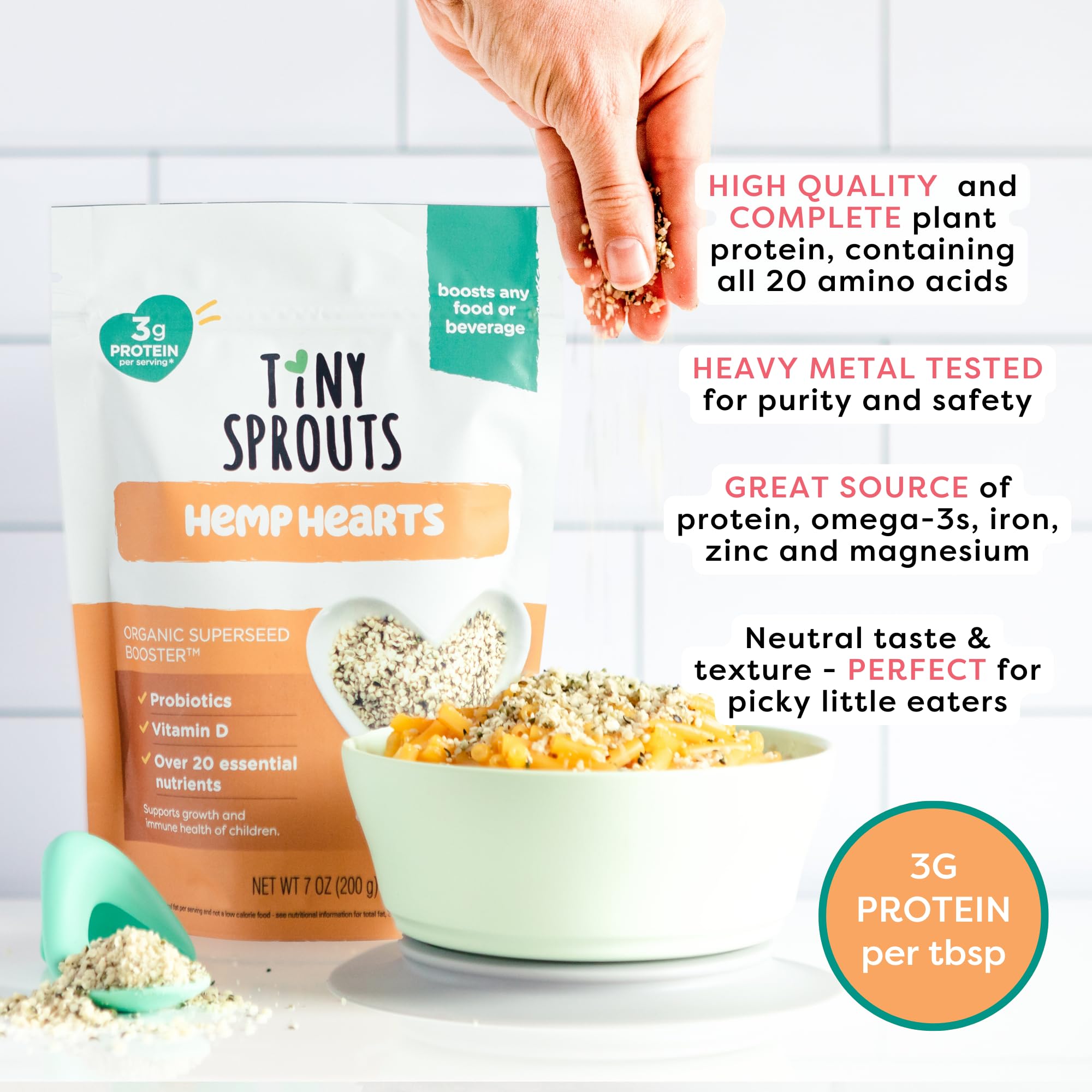 Tiny Sprouts Vitamin D3 bottle promotes bone and immune-ready support.