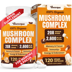 Tioewque Brain Mushroom Complex bottle pour boosts daily focus and energy