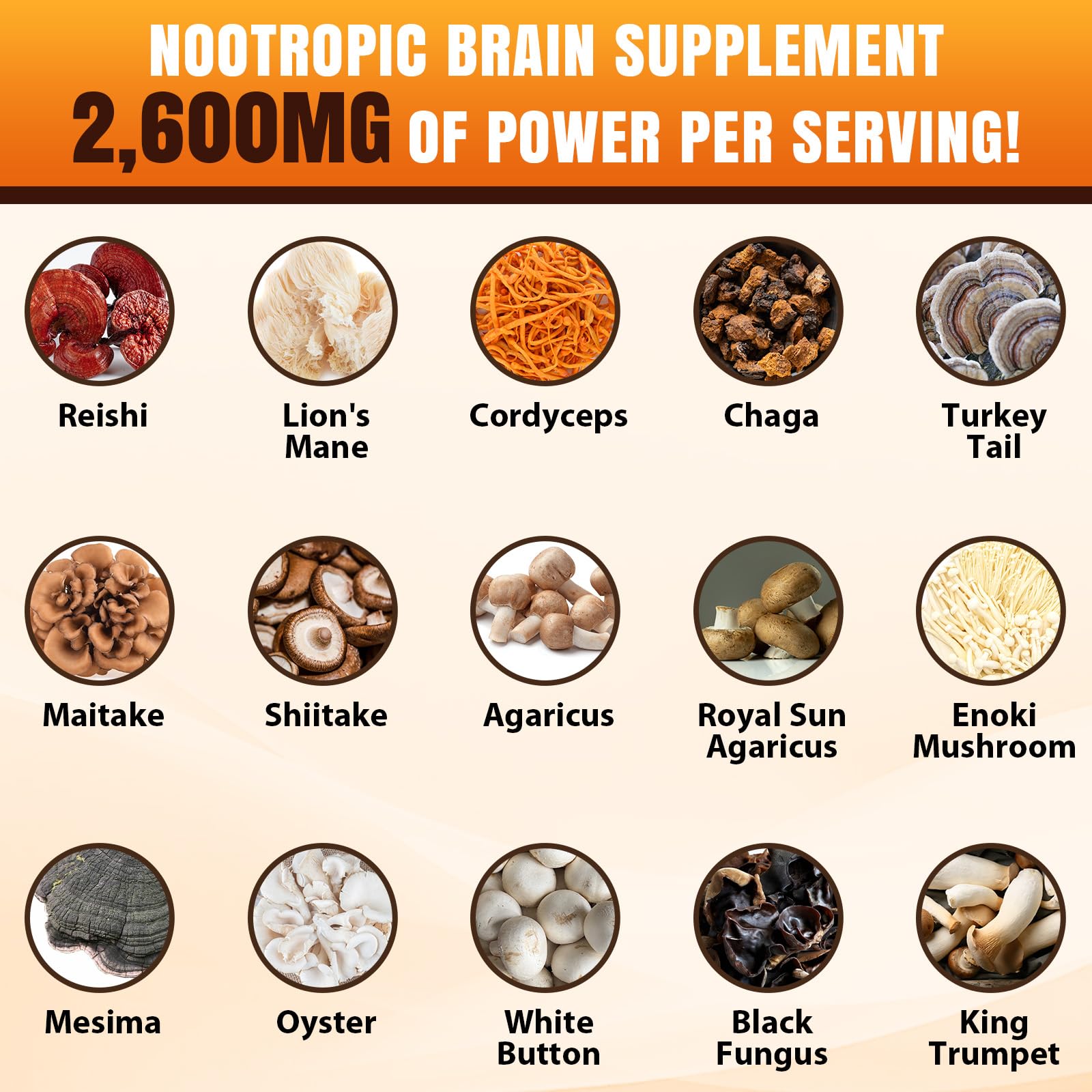 Tioewque Brain Mushroom Complex digestive-health caps convey gut support and vitality