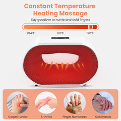 TipTalk massager controls showing adjustable intensity and heat for personalized relief.