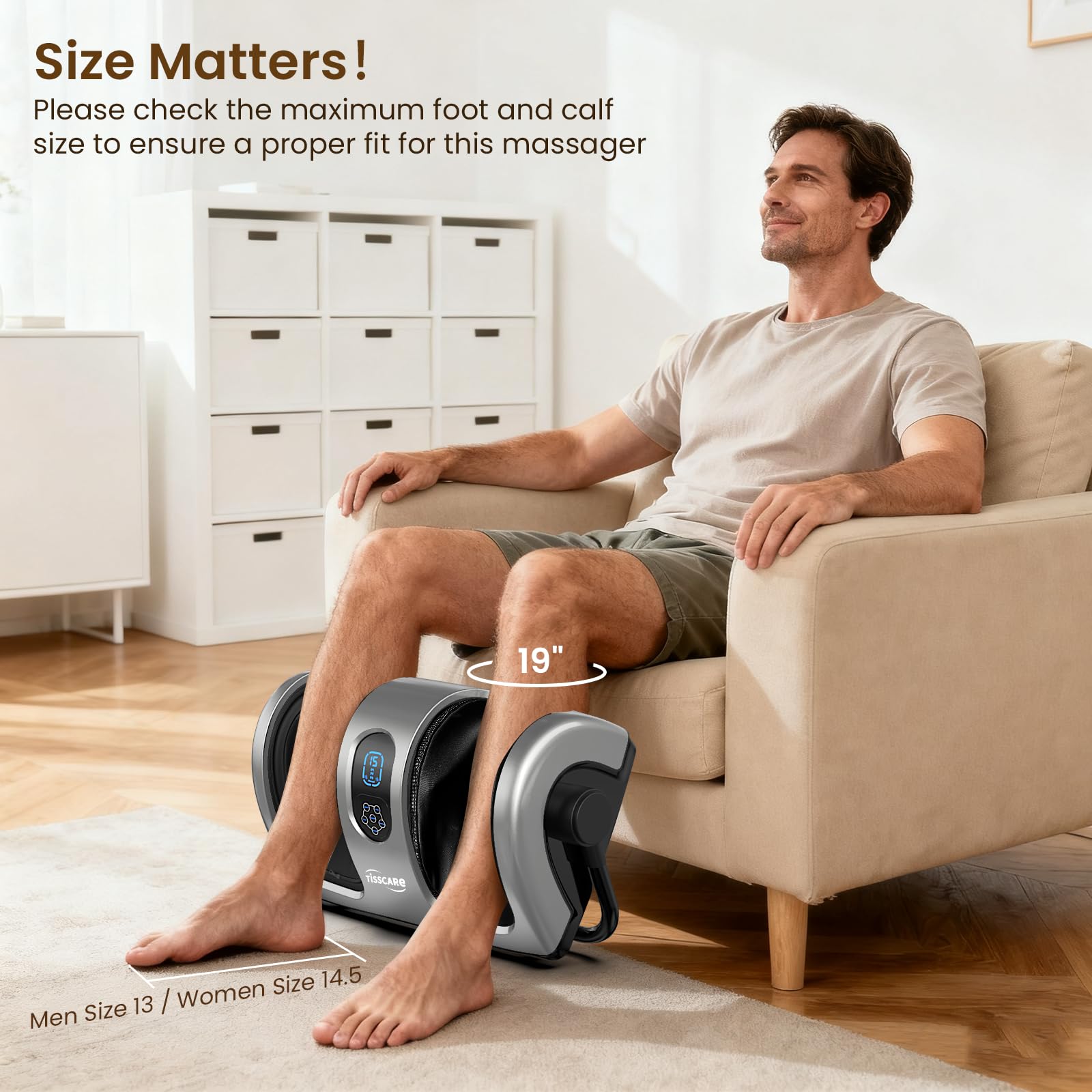 TISSCARE Shiatsu Foot Massager 360-degree adjustable handle
