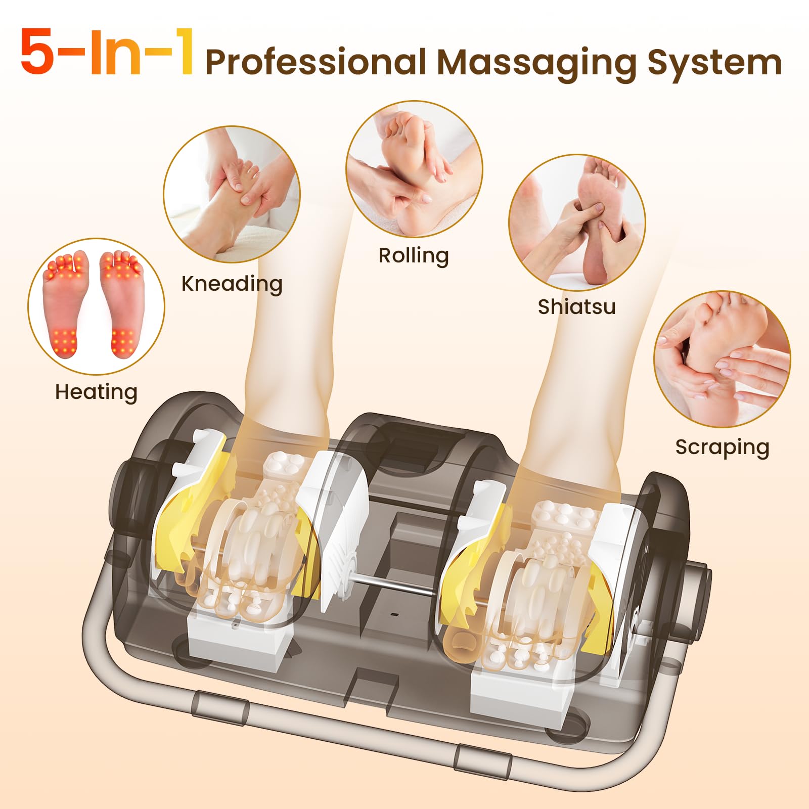TISSCARE Shiatsu Foot Massager side view showing adjustable target area
