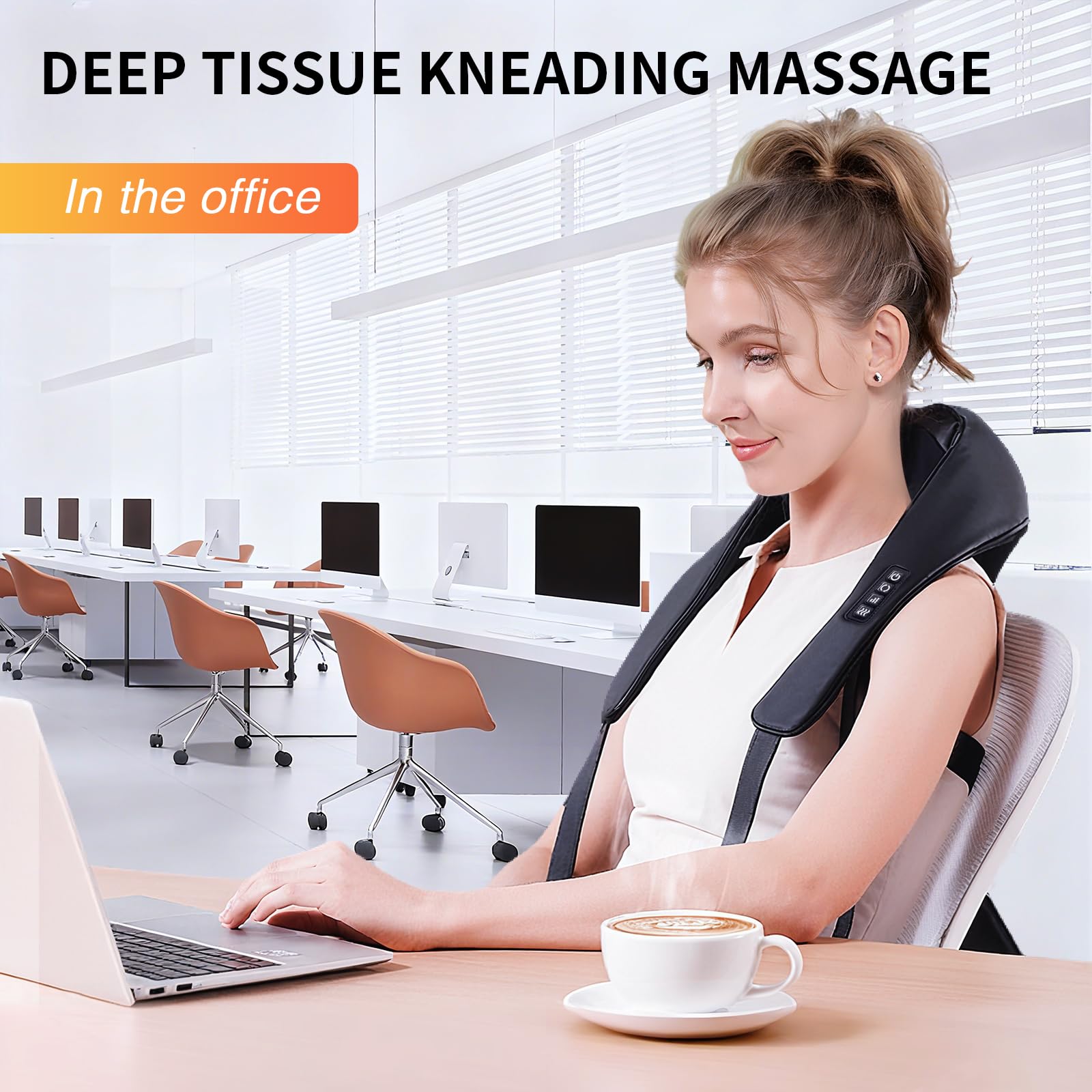 TISSCARE wearable back massager with secure back buckle for secure positioning