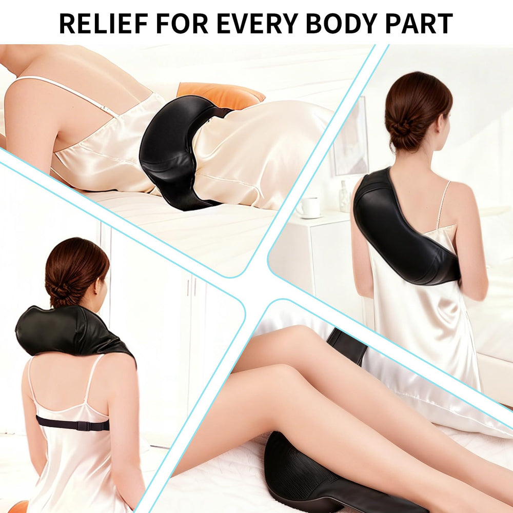 Wearable hands-free design lets you massage while you work or relax.
