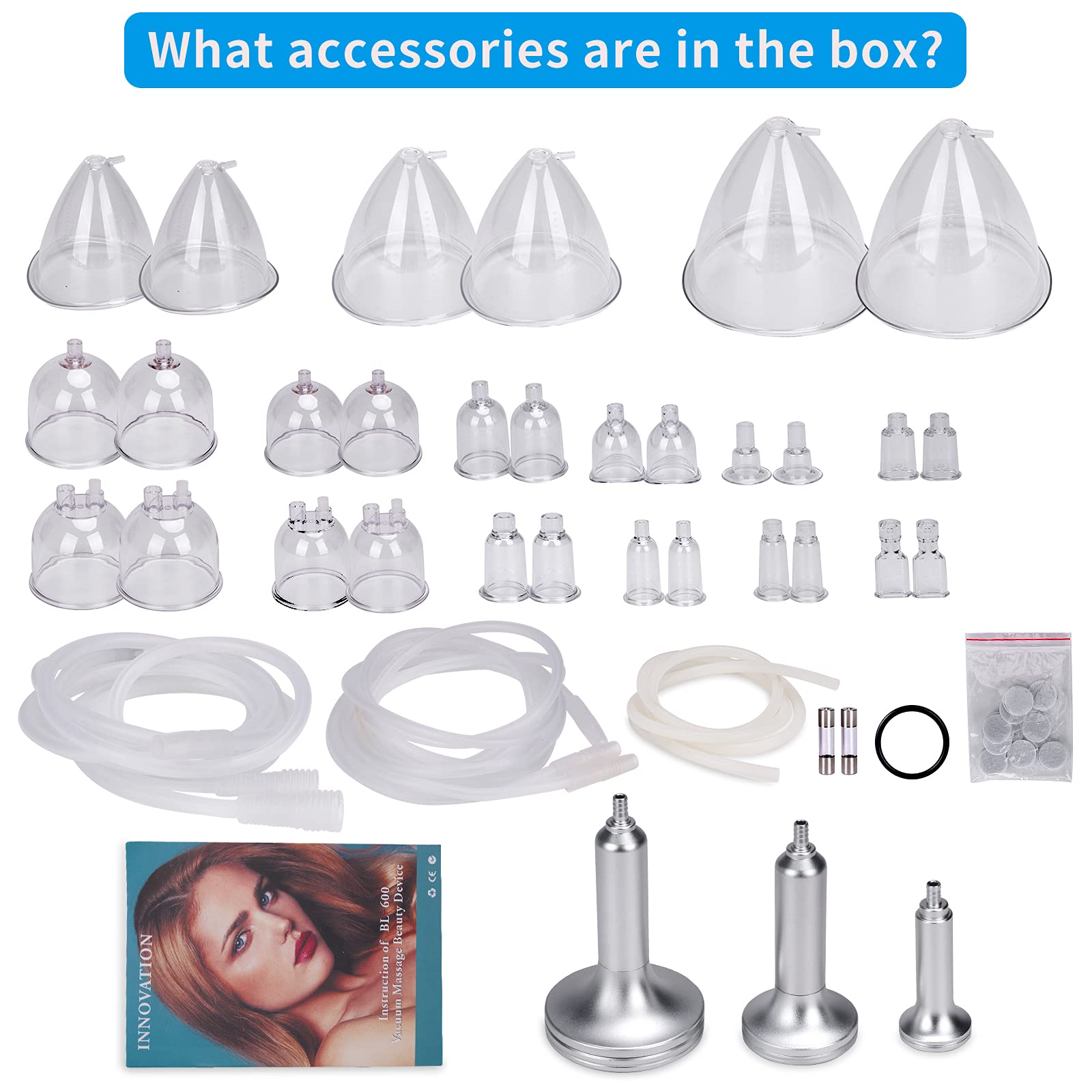 Titoe bundle image displays 30 cups and accessories for flexible cupping routines.