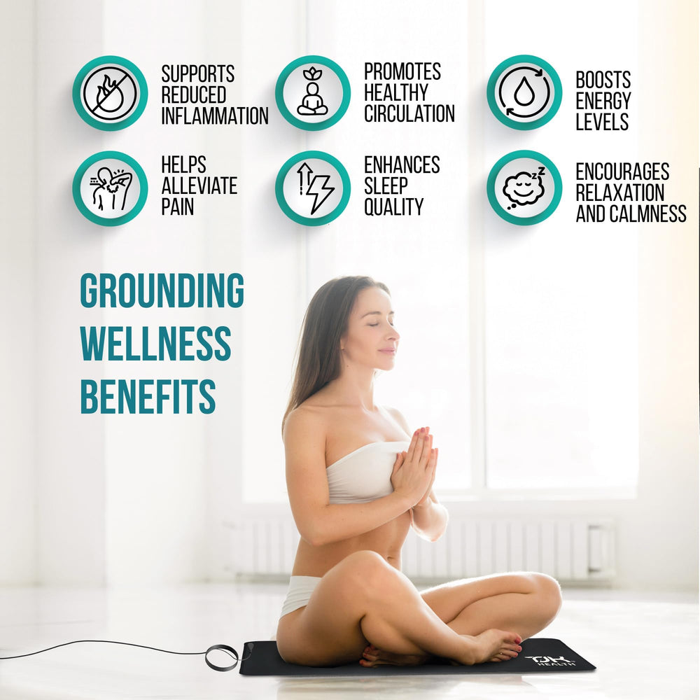 TJK Health grounding mat on desk or floor supports daily grounding during work or yoga