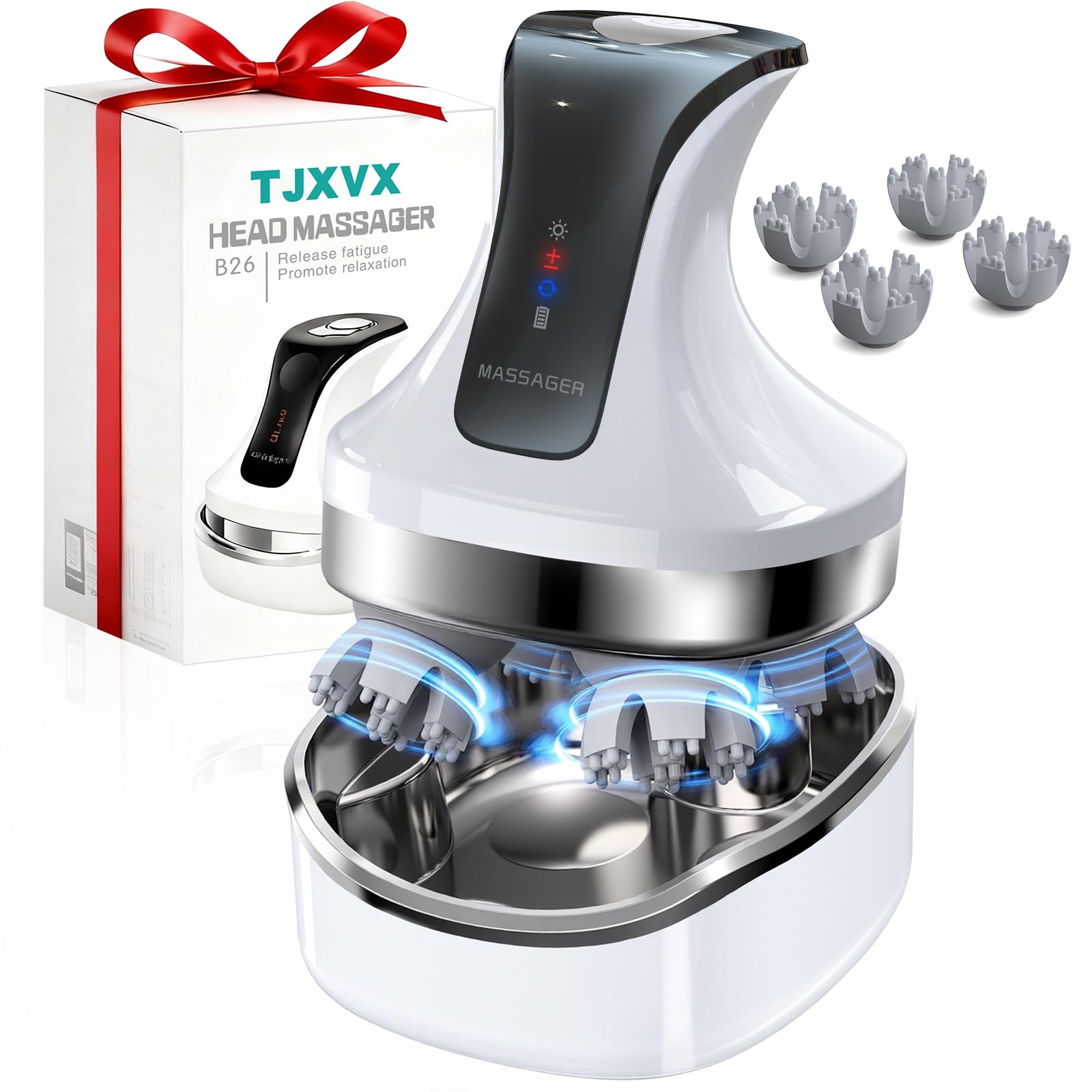 TJXVX Electric Head Massager front view for relaxing scalp massage